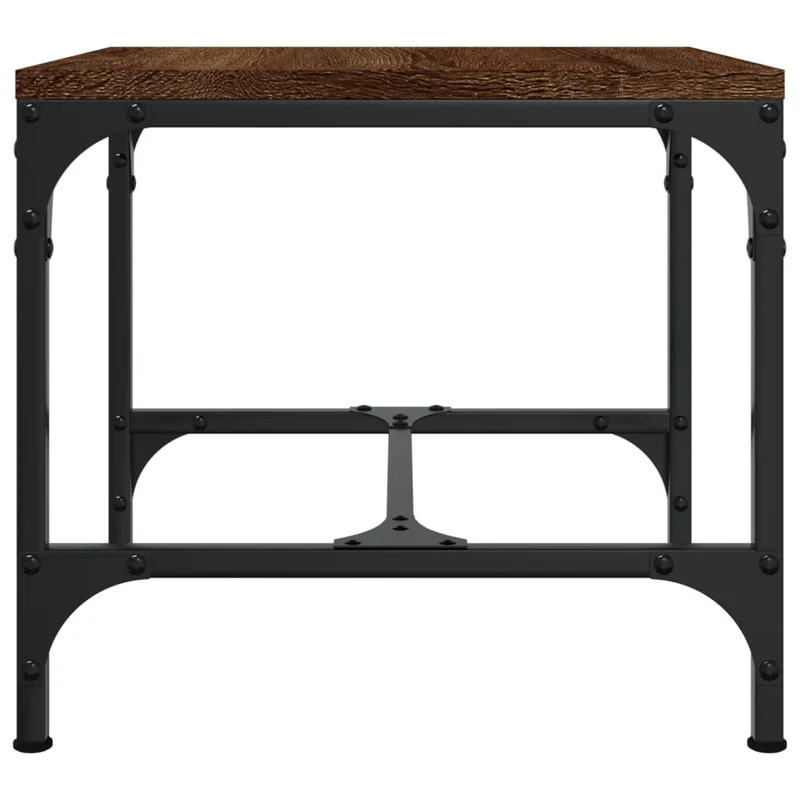 Lot de 2 tables d'appoint 40 x 40 x 35 cm bois ingénierie couleur chêne marron DEC031306