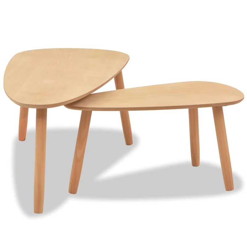 Ensemble de deux tables basses en bois de pin massif et MDF DEC031261