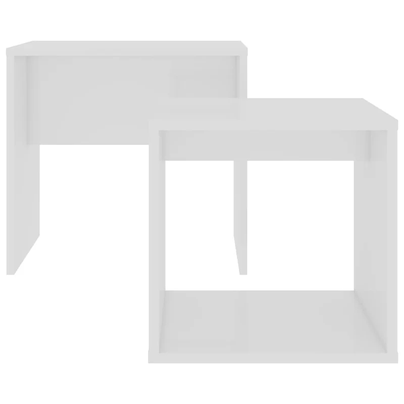 Ensemble de deux table basse 48 x 30 x 45 cm bois d'ingénierie blanc DEC031246