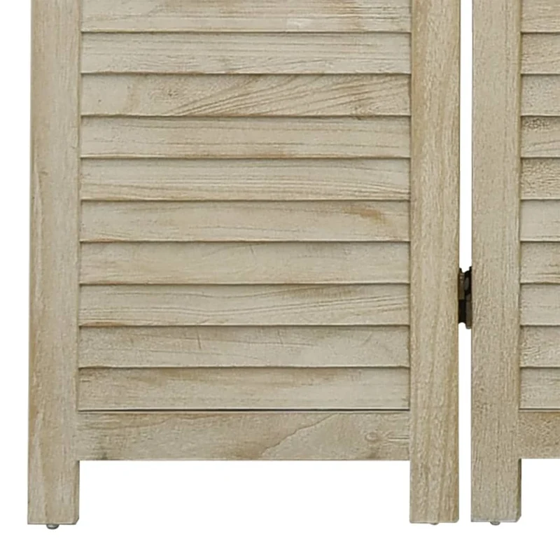 Paravent séparateur de pièce cloison 6 panneaux 210 x 165 cm bois de paulownia brun DEC031034