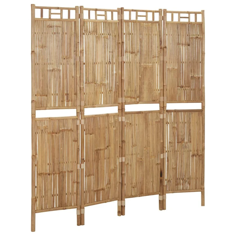 Paravent séparateur de pièce cloison 4 panneaux en bambou 160 x 180 cm DEC030829
