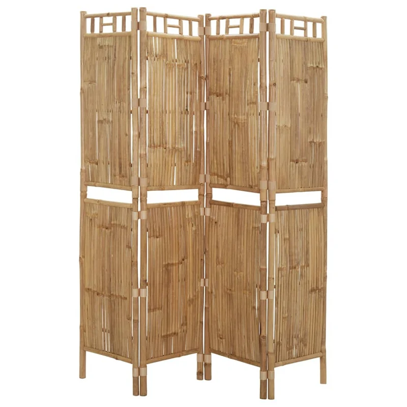 Paravent séparateur de pièce cloison 4 panneaux en bambou 160 x 180 cm DEC030829