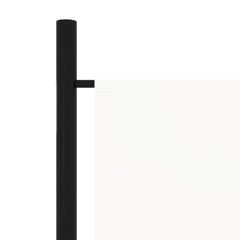 Paravent séparateur de pièce cloison 6 panneaux 300 x 180 cm en tissu blanc et fer DEC031047