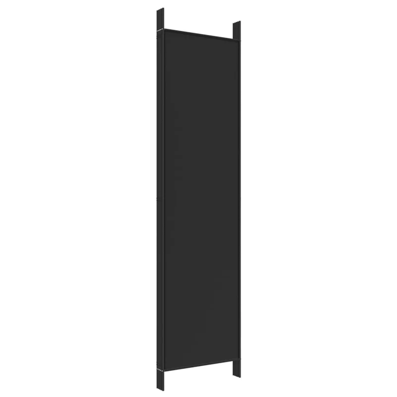 Paravent séparateur de pièce cloison 5 panneaux 250 x 200 cm en tissu noir et fer DEC031013
