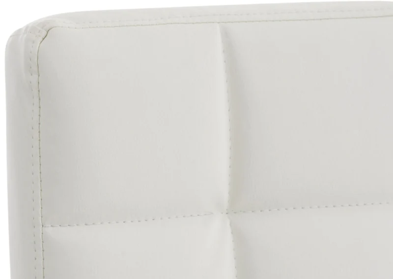 Chaise de bureau mécanisme d'inclinaison hauteur réglable en PVC blanc et métal chromé 10_0002477