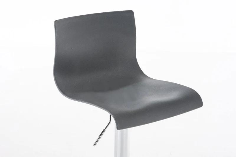 Tabouret de bar avec repose-pieds plastique gris piètement trompette 10_0001331
