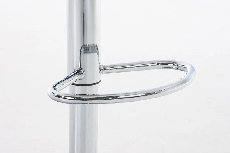 Tabouret de bar avec repose-pieds plastique gris piètement trompette 10_0001331