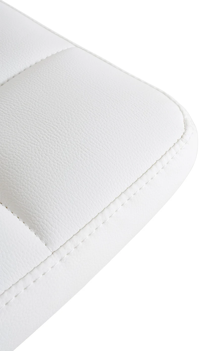 Tabouret de bar chaise haute de bar pied trompette métal blanc siège synthétique blanc TDB10614