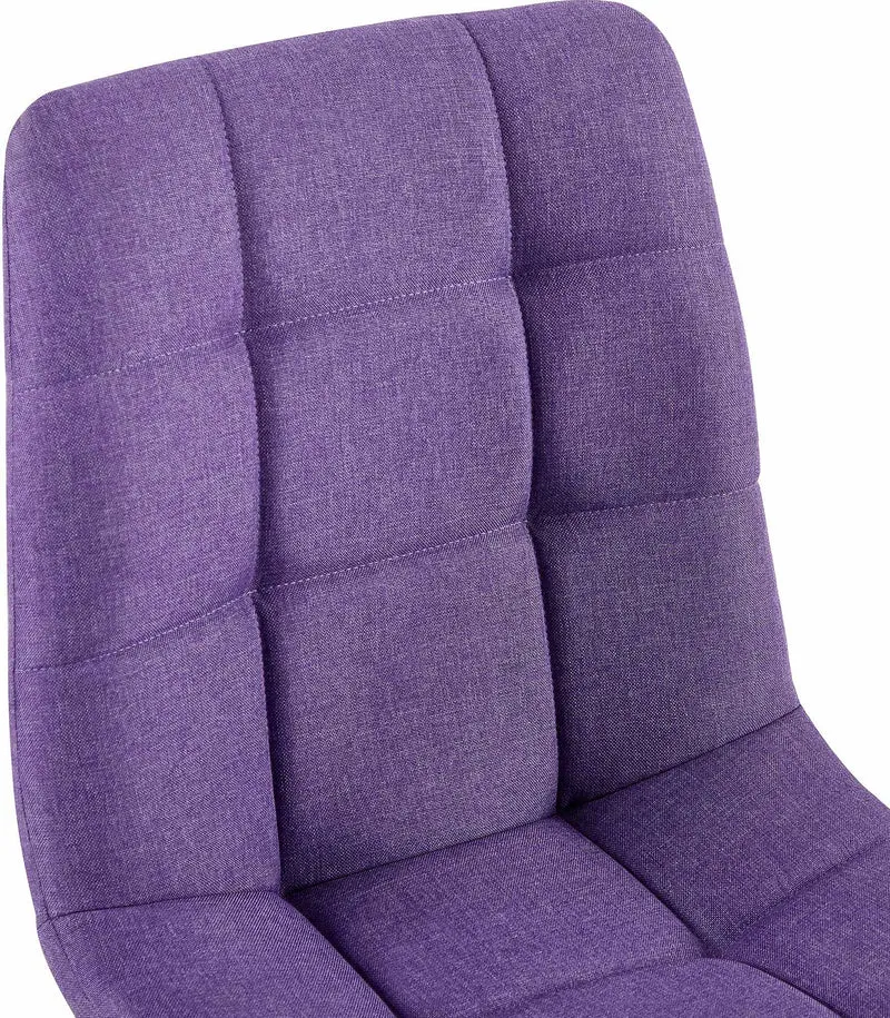 Lot de 4 chaises de salle à manger en tissu violet pieds métal noir design moderne et confortable CDS10414