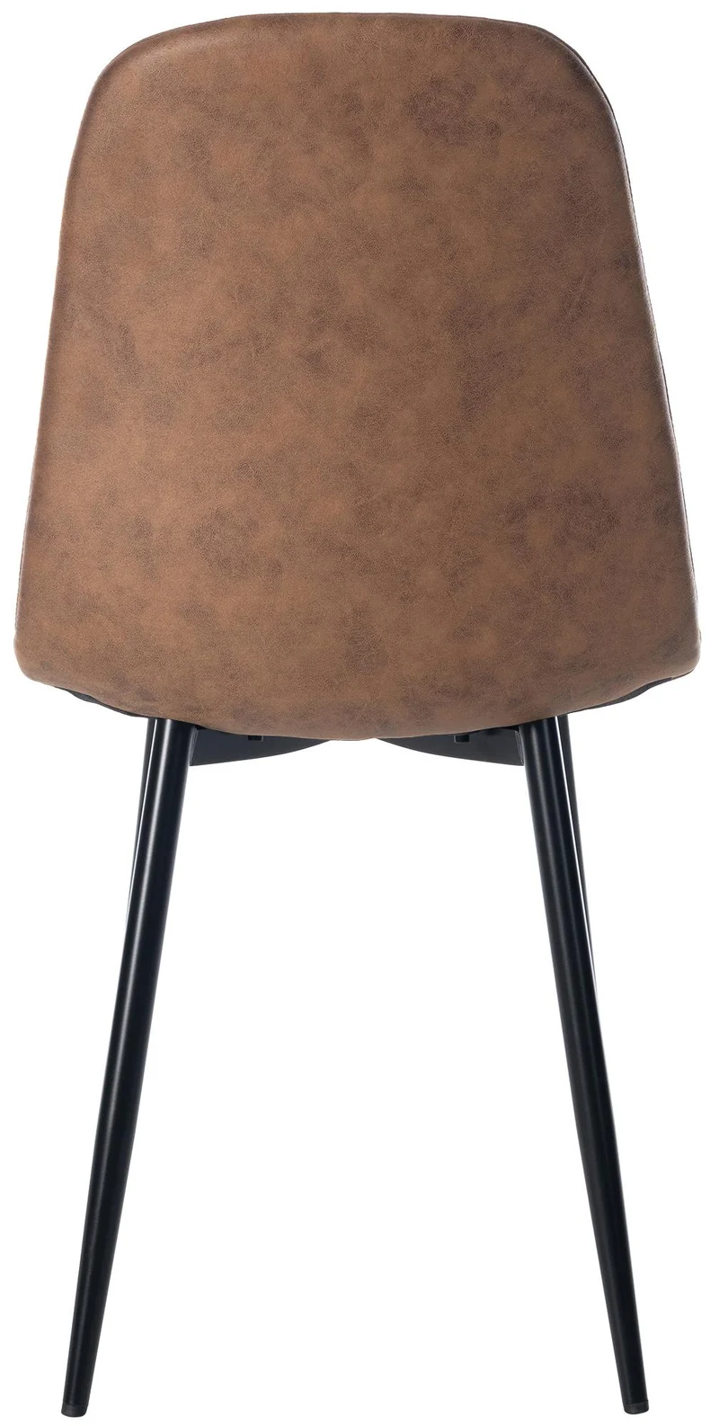 Lot de 4 chaises de salle à manger design moderne avec pieds en métal noir et assise en PVC marron 10_0001822