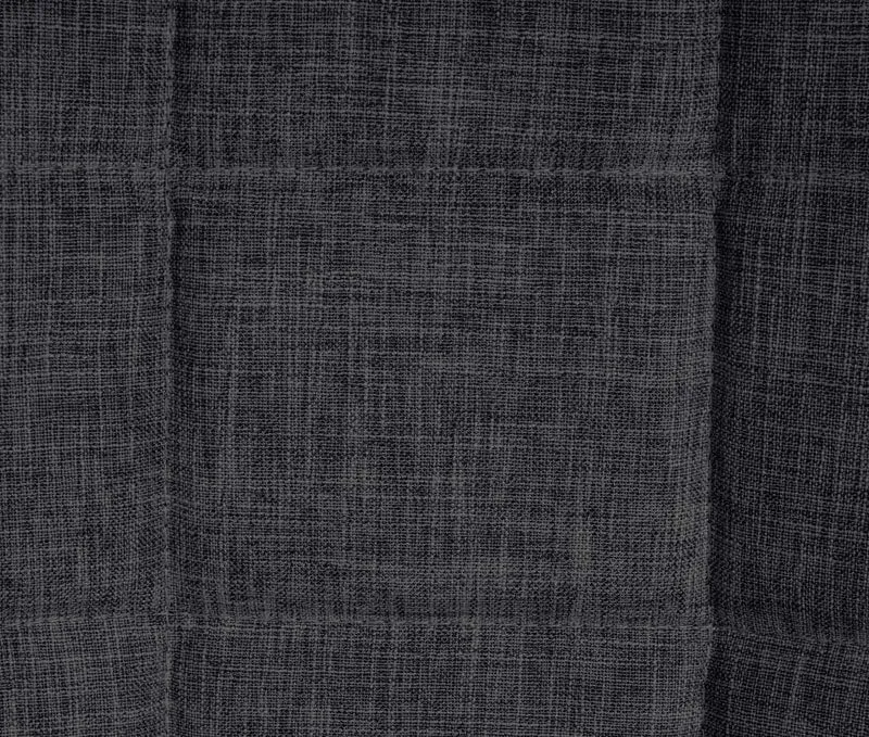 Set de 2 chaises coutures décoratives carrées en assise tissu gris foncé et pieds métal noir mat 10_0001670