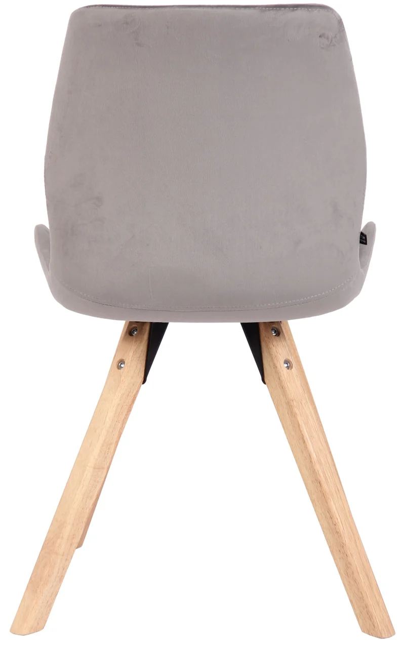 Lot de 4 chaises de salle à manger design scandinave en tissu velours gris pieds en bois 10_0001857
