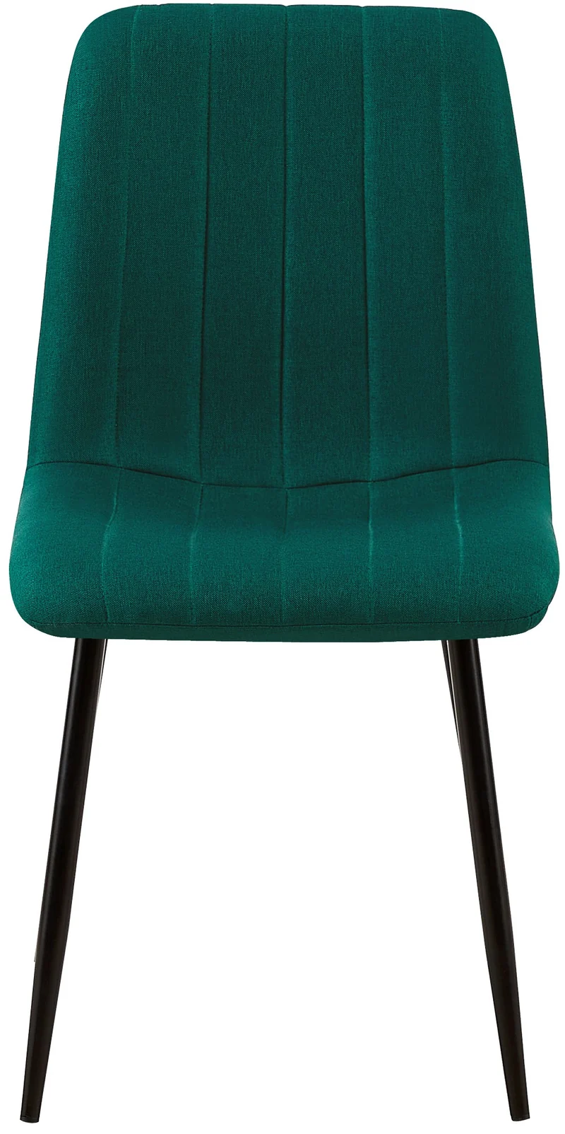 Lot de 4 chaises de salle à manger coutures décortatives verticales assise en tissu velours vert pieds en métal negro 10_0001875