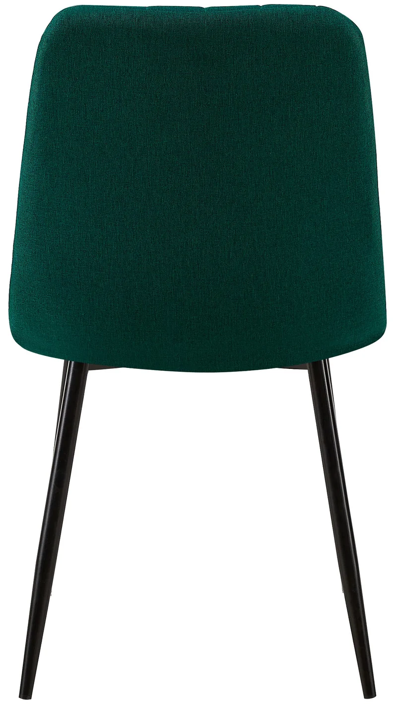 Lot de 4 chaises de salle à manger coutures décortatives verticales assise en tissu velours vert pieds en métal negro 10_0001875