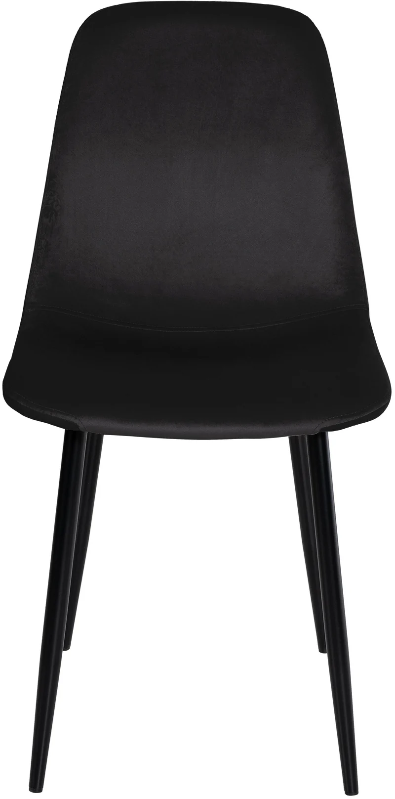 Lot de 4 chaises de salle à manger design moderne assise en tissu noir pieds en métal métal noir 10_0001827