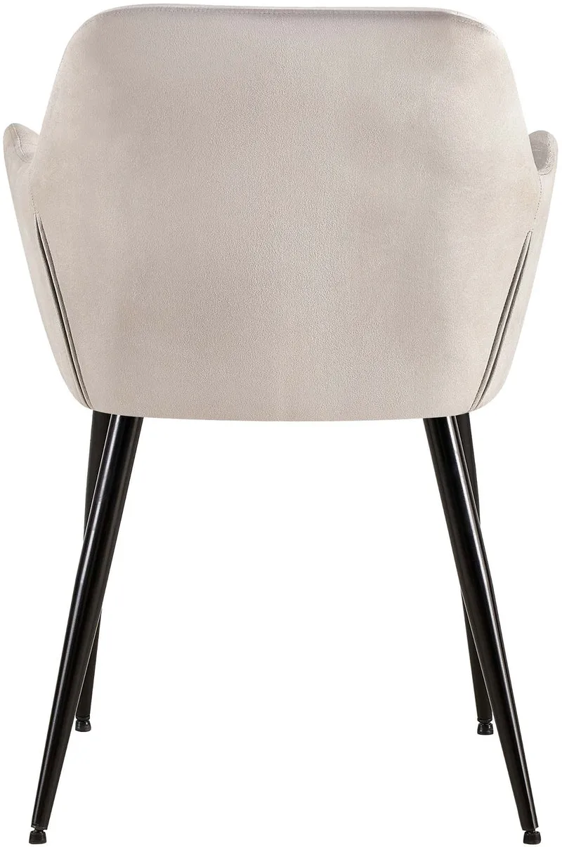 Chaise de salle à manger bureau coutures décoratives carrées en velours gris clair pieds en métal noir 10_0001904