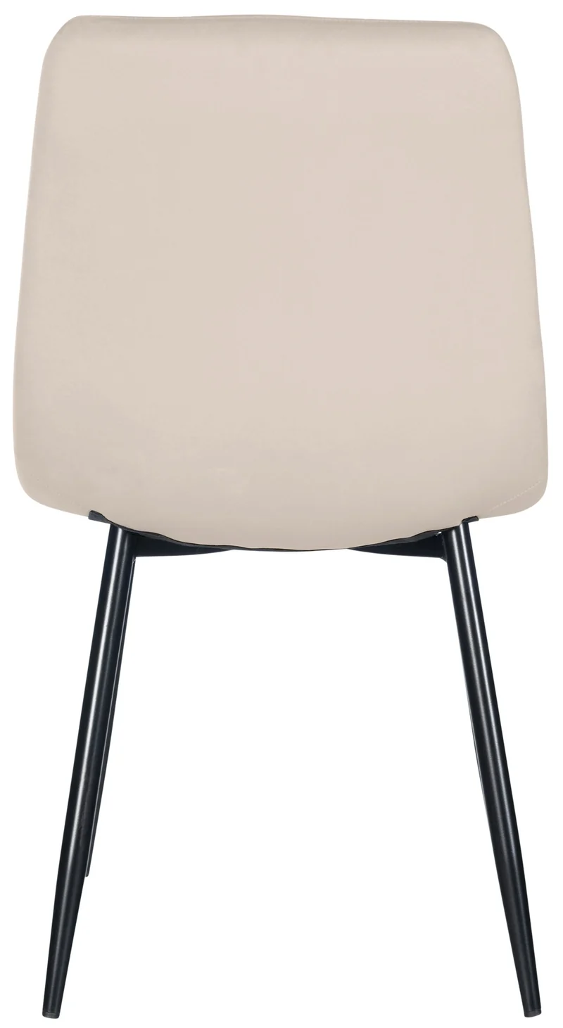 Lot de 4 chaises de salle à manger style moderne et confortable en tissu velours crème et métal noir 10_0001794
