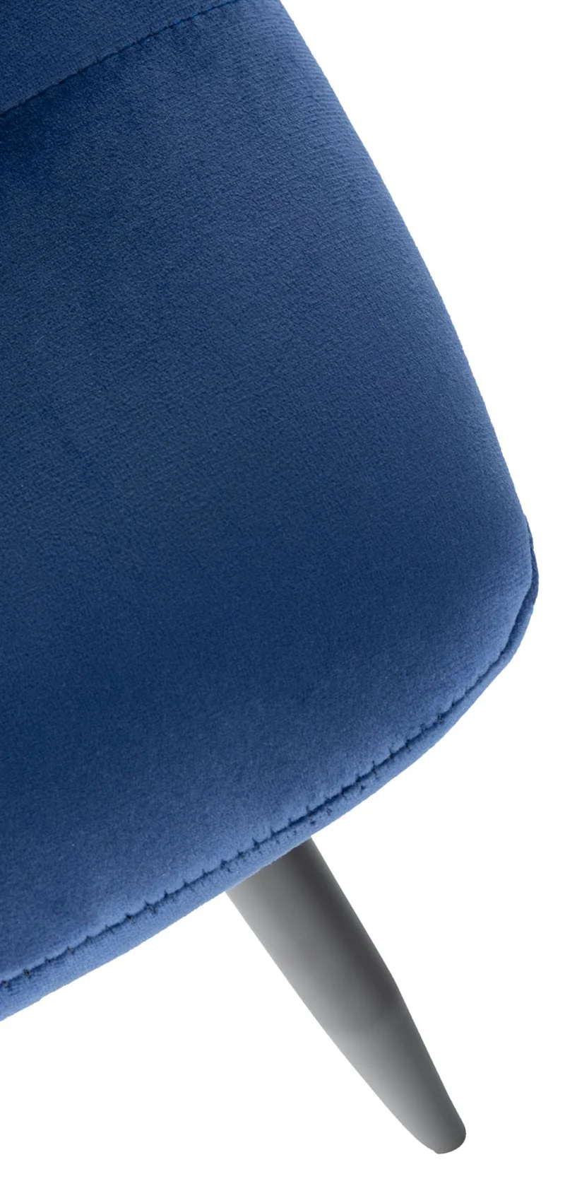 Lot de 4 chaises de salle à manger style moderne et confortable en tissu velours bleu et métal noir 10_0001789