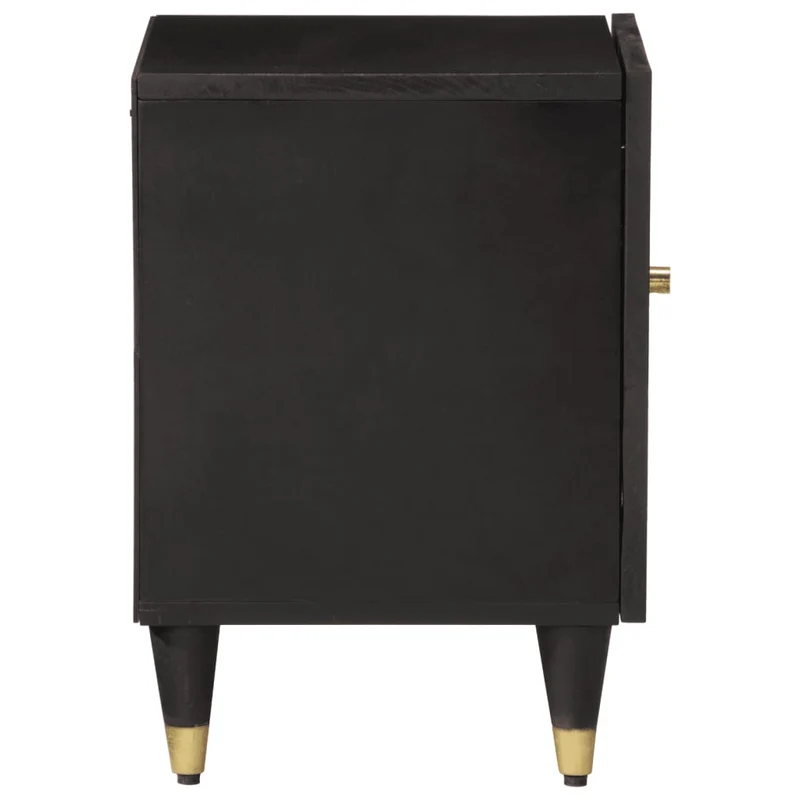 Table de chevet avec compartiment avec porte 40 x 33 x 46 cm bois de manguier et fer DEC032973