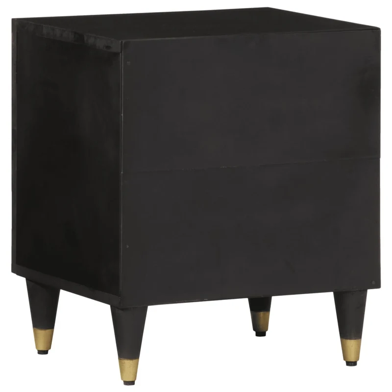 Table de chevet avec compartiment avec porte 40 x 33 x 46 cm bois de manguier et fer DEC032973