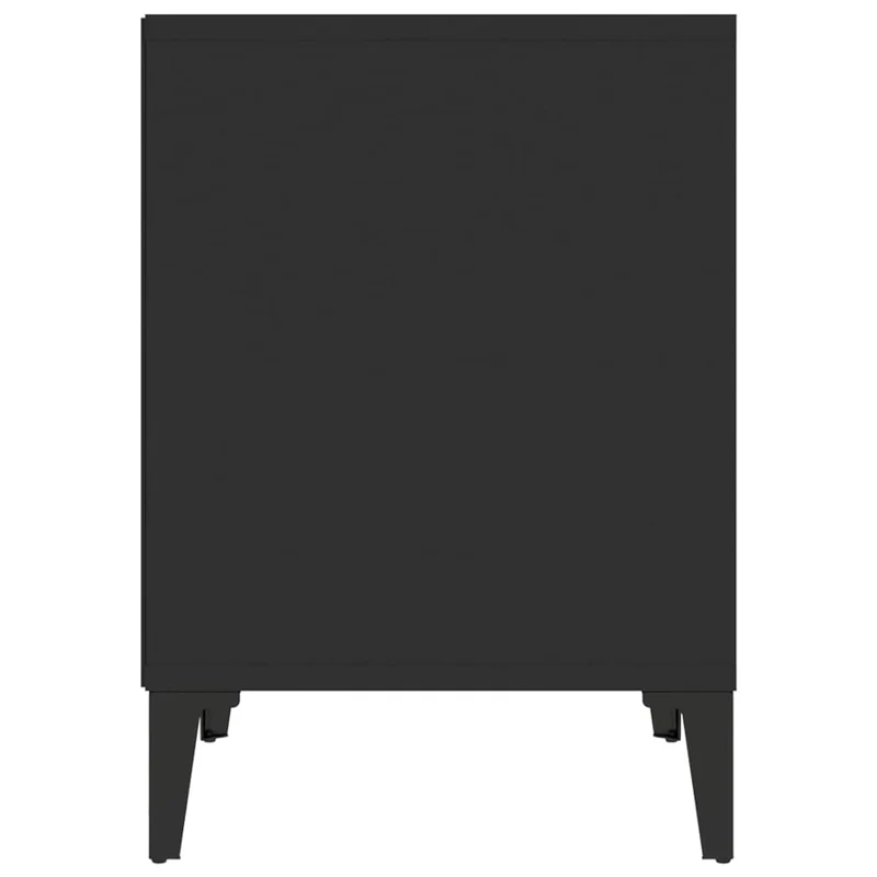 Table de chevet avec compartiment ouvert 40 x 35 x 50 cm bois d'ingénierie noir et métal DEC034433