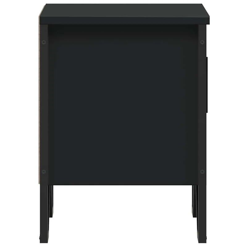 Table de chevet avec compartiment avec porte 40 x 30 x 40 cm aggloméré noir et métal DEC034384