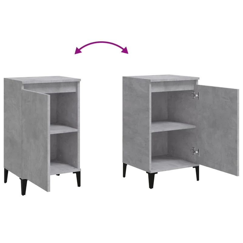 Table de chevet avec compartiment avec porte 40 x 35 x 70 cm bois d'ingénierie gris DEC034015