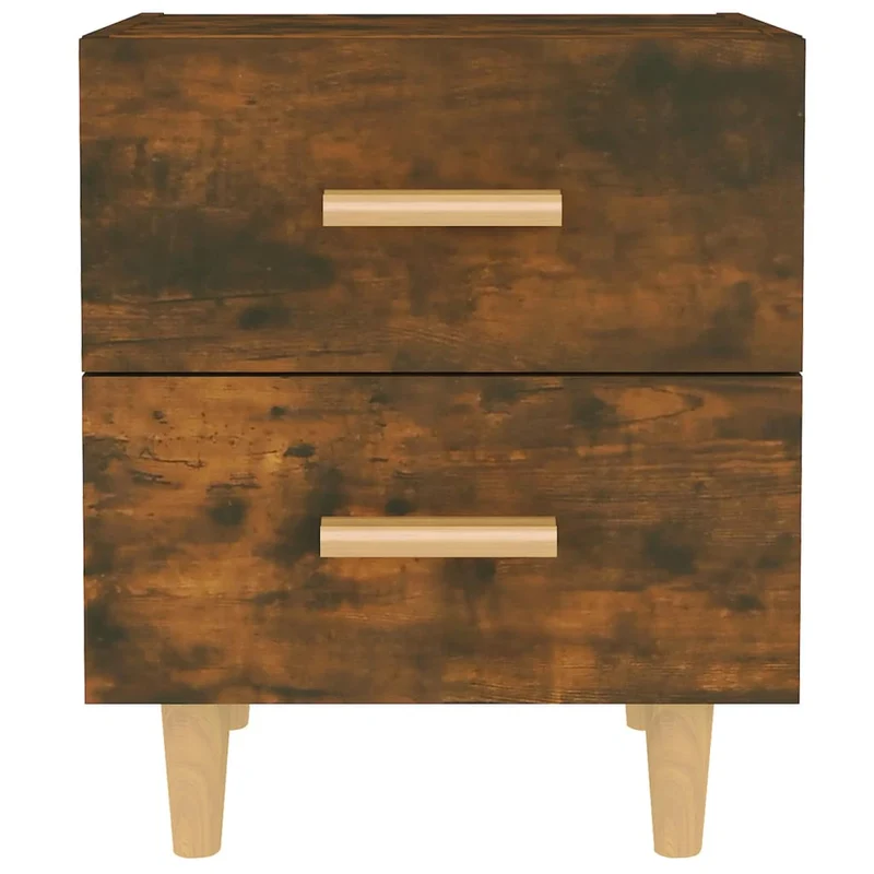 Table de chevet avec deux tiroirs 40 x 35 x 47,5 cm bois d'ingénierie marron DEC033567