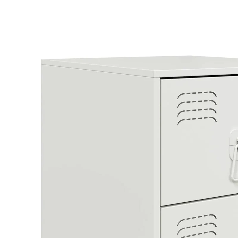 Table de chevet avec 3 tiroirs 34,5 x 39 x 62 cm acier blanc DEC033293