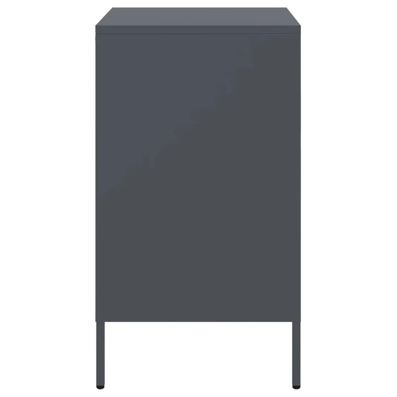 Table de chevet avec 2 compartiments 36 x 39 x 68 cm acier anthracite DEC033105