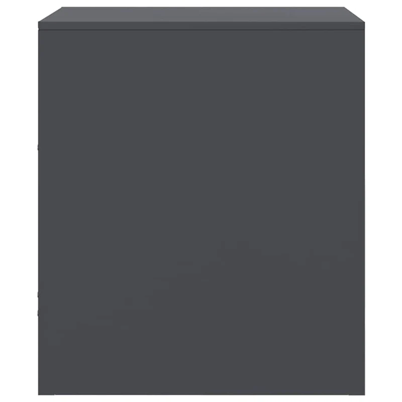 Table de chevet avec tiroir et compartiment ouvert 34,5 x 39 x 44 cm acier anthracite DEC033086