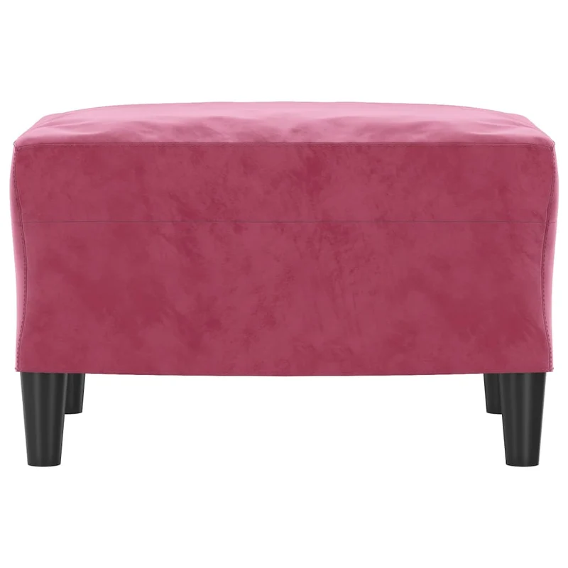 Repose-pieds tabouret bout de canapé 60 x 50 x 41 cm velours rouge DEC030585