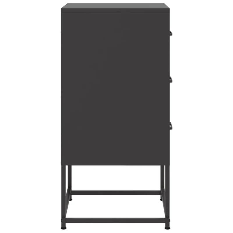 Table de chevet avec 3 tiroirs 36 x 39 x 78 cm acier noir DEC034377