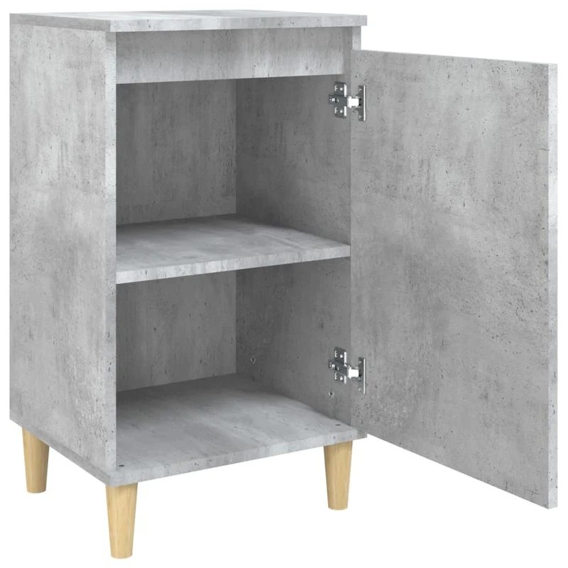 Table de chevet avec compartiment avec porte 40 x 35 x 70 cm bois d'ingénierie gris DEC034013