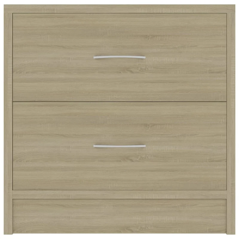 Table de chevet avec 2 tiroirs 40 x 30 x 40 cm bois d'ingénierie couleur chêne DEC033821