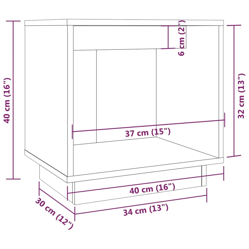 Table de chevet avec compartiment ouvert 40 x 30 x 40 cm bois de pin blanc DEC033337