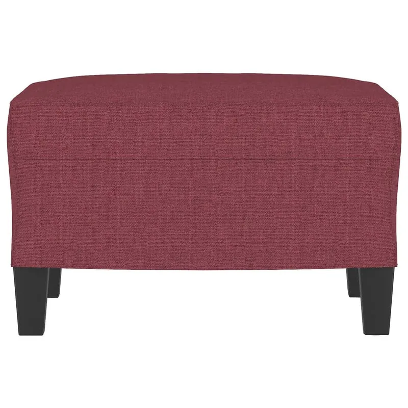 Repose-pieds tabouret bout de lit 60 x 50 x 41 cm tissu rouge DEC030582
