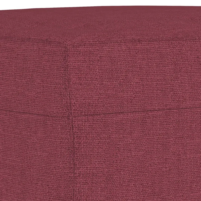 Repose-pieds tabouret bout de lit 60 x 50 x 41 cm tissu rouge DEC030582