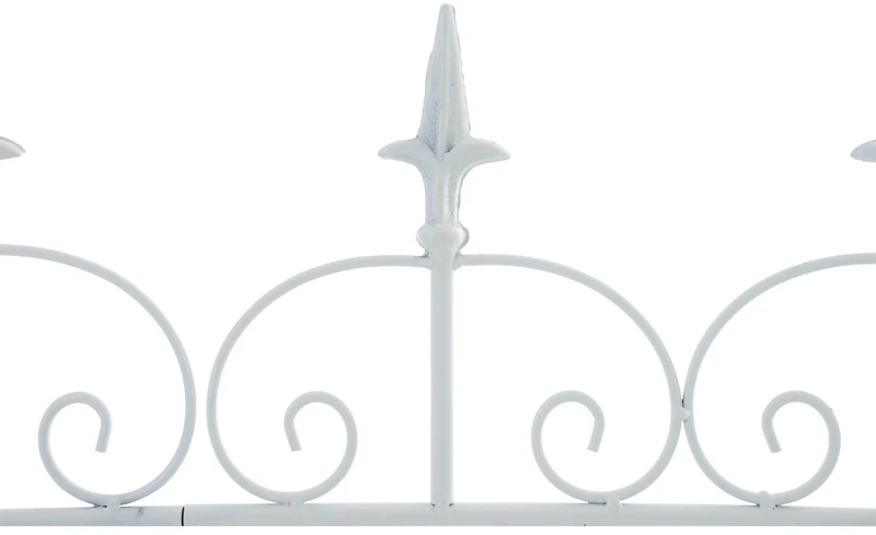 Clôture bordure de jardin 115x125 cm en métal blanc 10_0002951