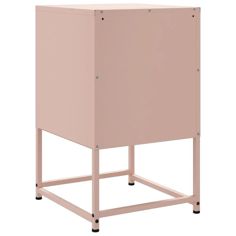Table de chevet avec deux tiroirs 36 x 39 x 60,5 cm acier rose DEC034564