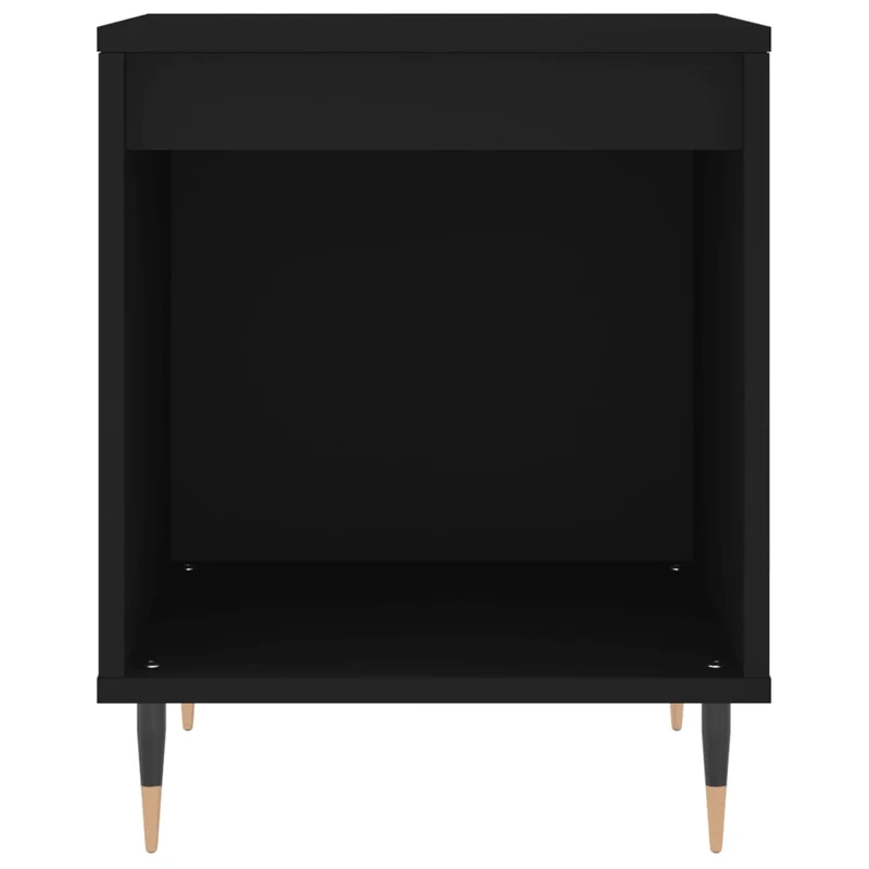 Table de chevet avec compartiment ouvert 40 x 35 x 50 cm bois d’ingénierie noir DEC034442