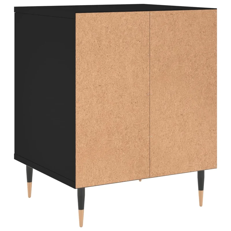 Table de chevet avec compartiment ouvert 40 x 35 x 50 cm bois d’ingénierie noir DEC034442