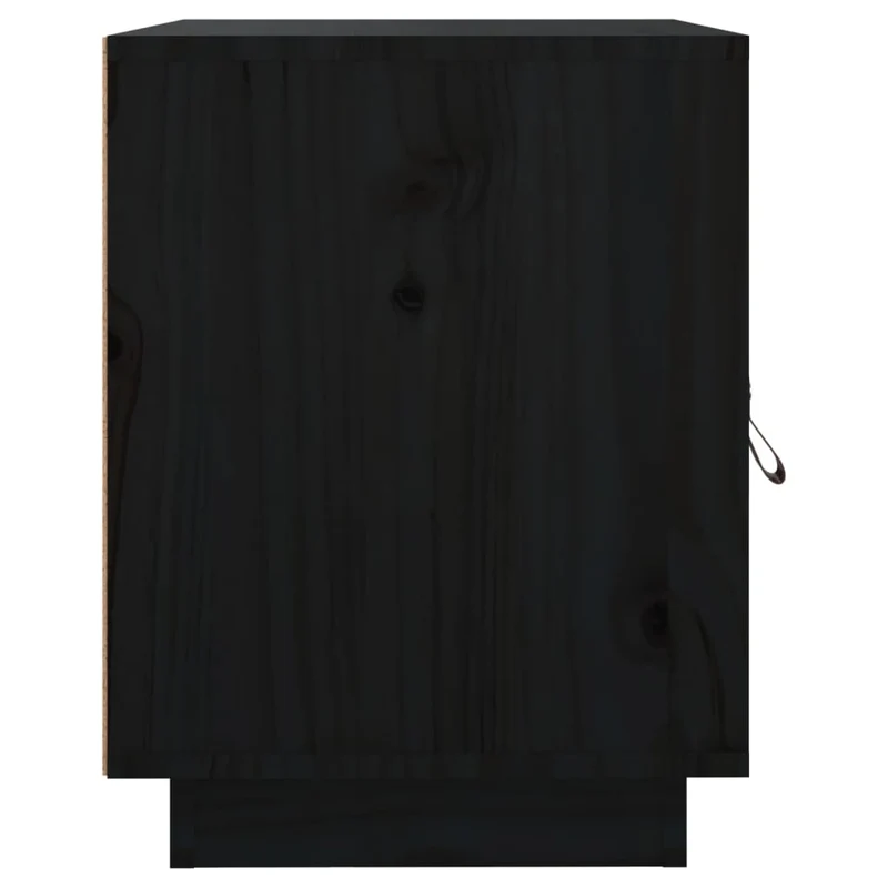 Table de chevet avec deux compartiments avec porte 40 x 34 x 45 cm bois de pin noir DEC034420