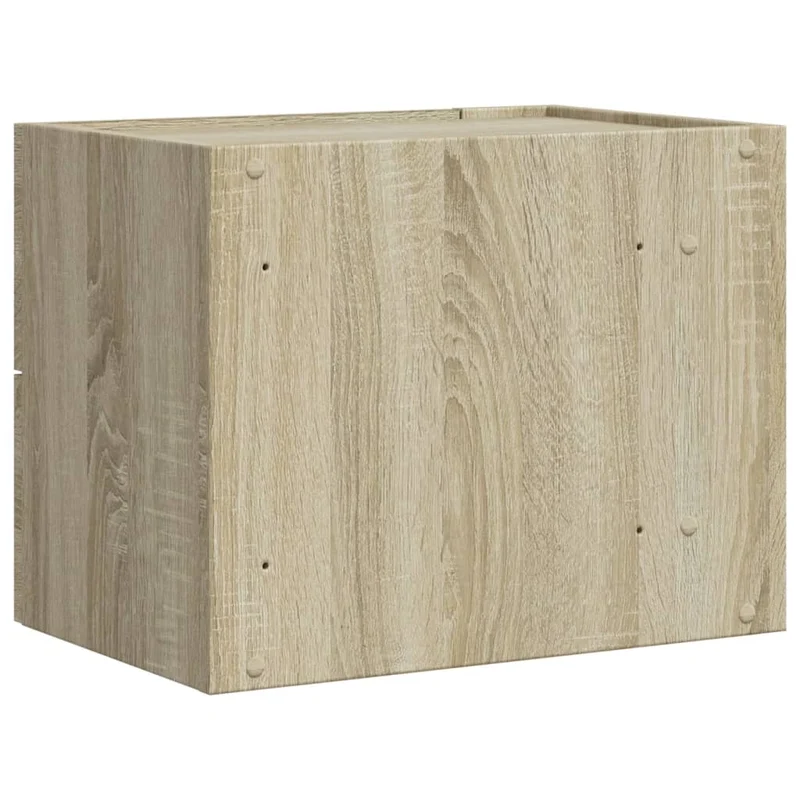 Table de chevet murale avec deux tiroirs 45 x 30 x 35 cm bois d'ingénierie couleur chêne DEC034287