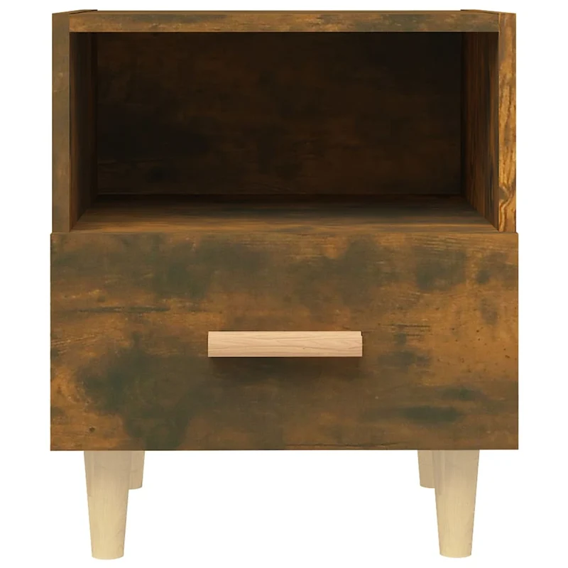 Table de chevet avec compartiment ouvert et tiroir 40 x 35 x 47 cm bois d'ingénierie marron DEC033565