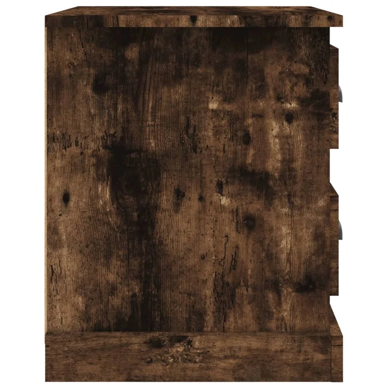Table de chevet avec tiroirs 39 x 39 x 47,5 cm bois d'ingénierie marron DEC033549