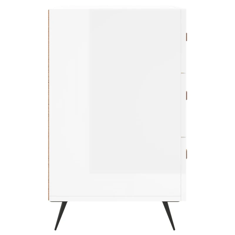 Table de chevet avec 3 tiroirs 40 x 40 x 66 cm bois d'ingénierie blanc brilliant DEC033497