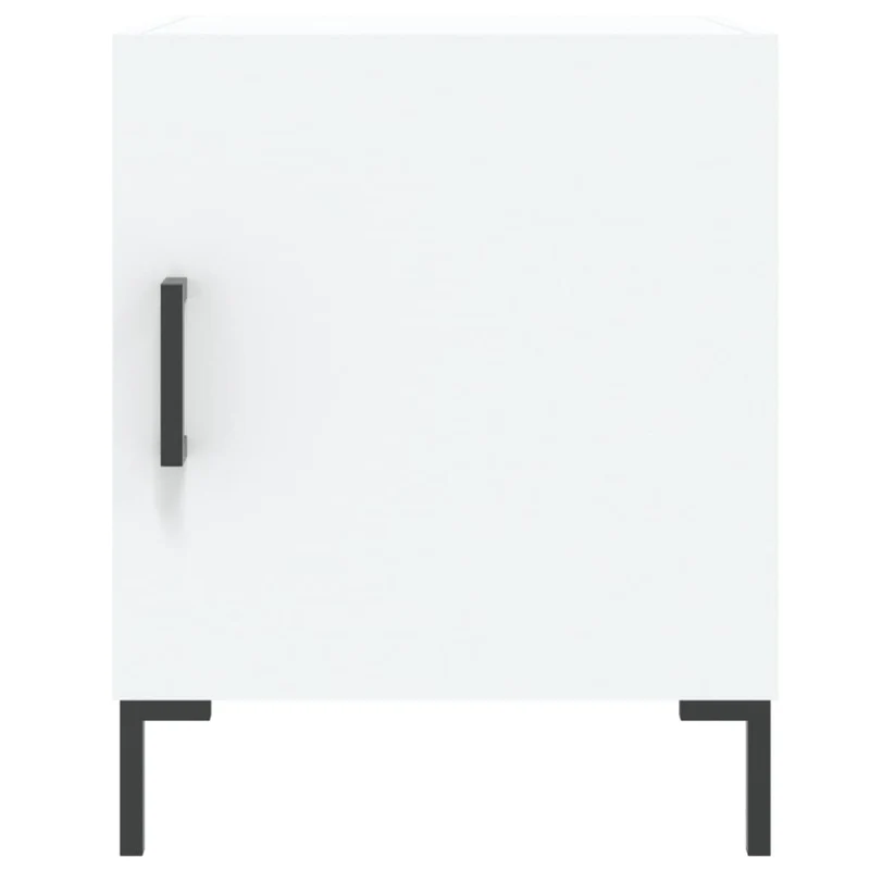 Table de chevet avec compartiment avec porte 40 x 40 x 50 cm bois d’ingénierie blanc DEC033394