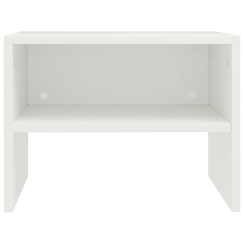 Table de chevet avec étagère 40 x 30 x 30 cm bois d'ingénierie blanc DEC033331