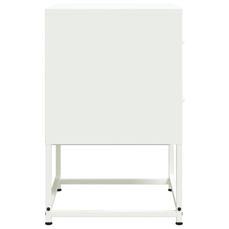 Table de chevet avec deux tiroirs 36 x 39 x 60,5 cm acier blanc DEC033312